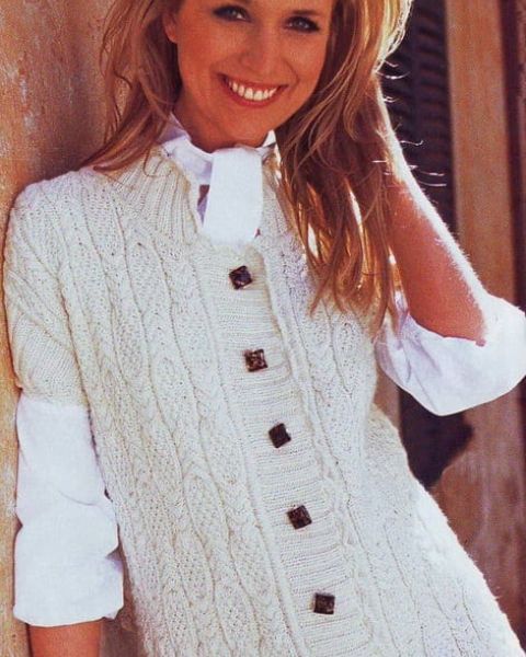 Белый жилет с косами