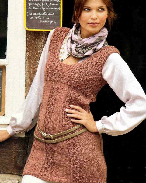 Жилет с узором из сот