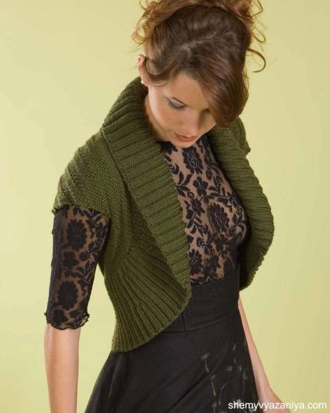 Жилет узором шеврон с шалевым воротником