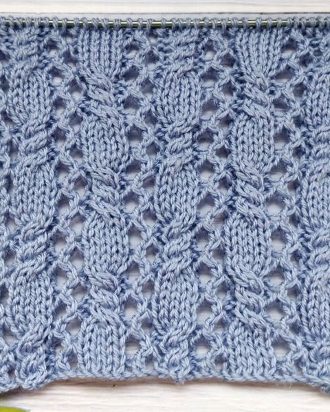 Узор Ажурные Косы спицами