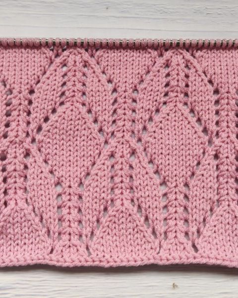 Ажурные Ромбы спицами