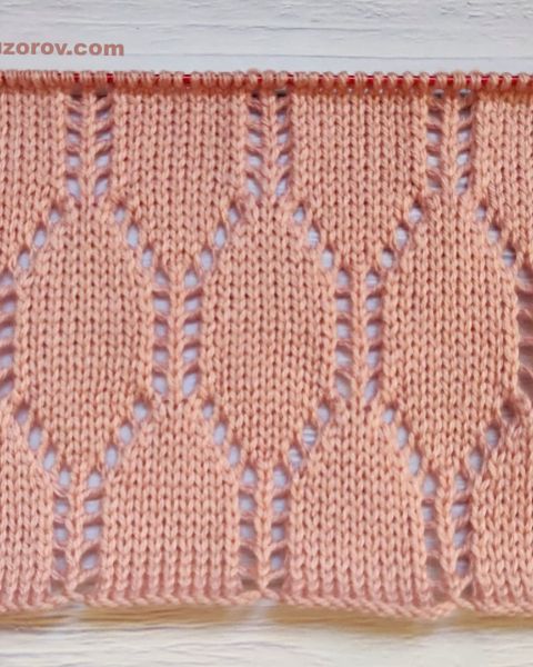 Ажурный Шахматный узор спицами