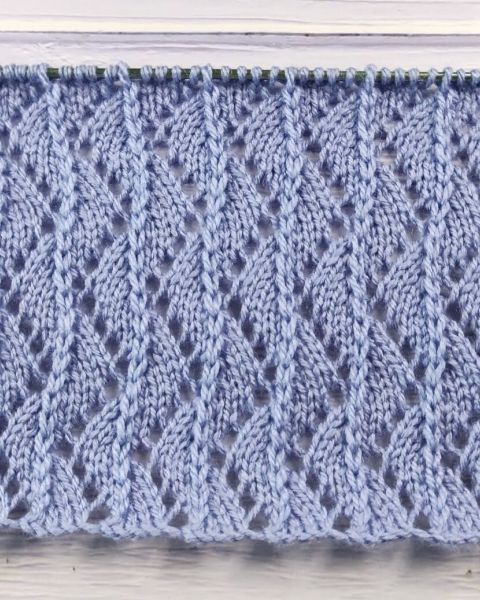 Узор Зигзаг спицами