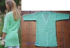 Длинный ажурный кардиган